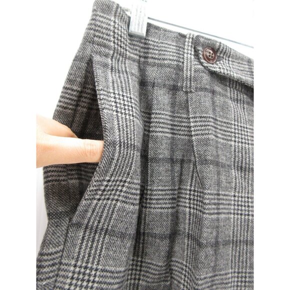 Labour Union Pants 34 Wool Trousers Plaid Pleated Button Fly 34X29 NEW - Picture 8 of 13